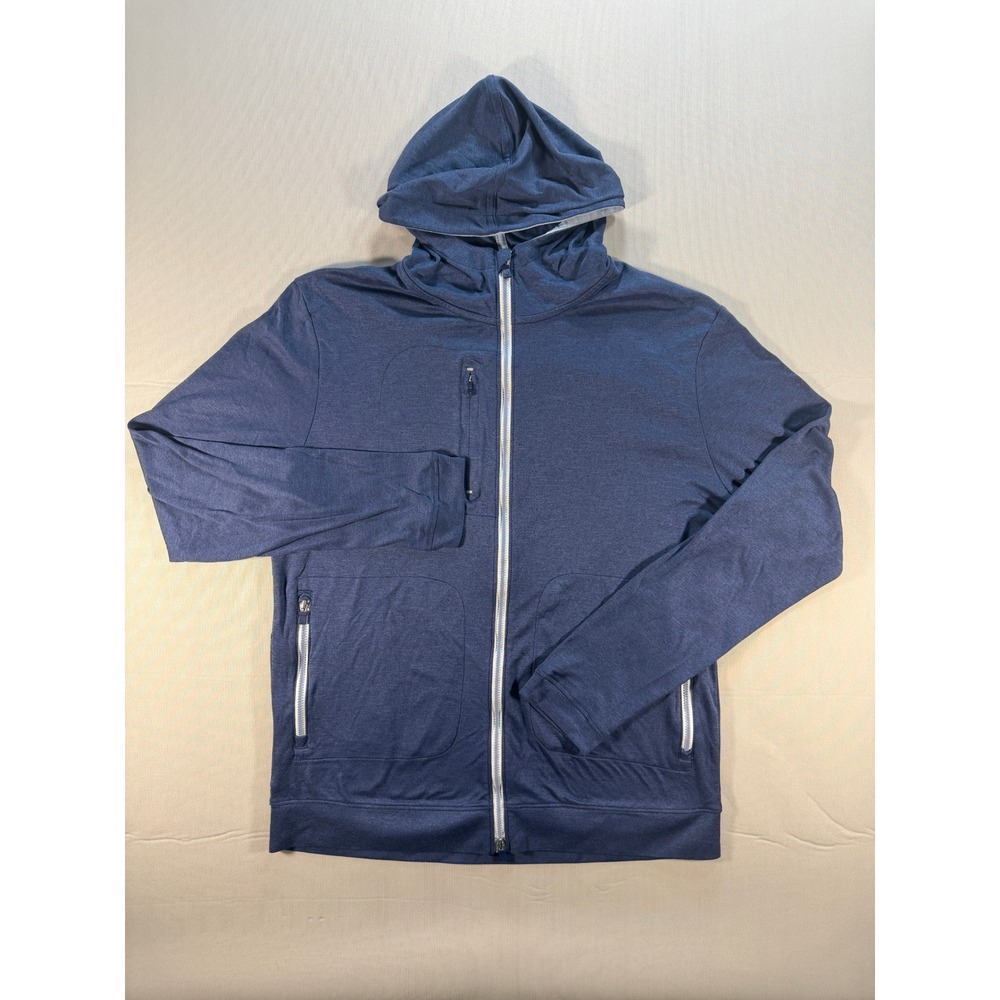 Peter Millar Mens Navy Blue Full Zip Active Hoodie UPF 50+ MS24EK350 Size M